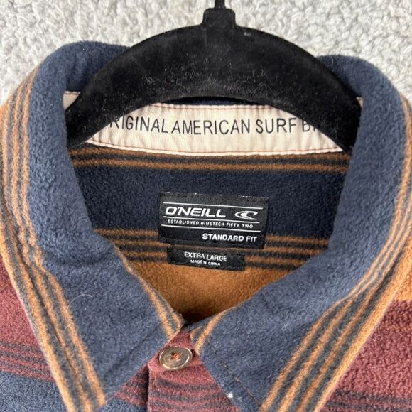 O'Neill flannel button up shirt striped warm coastal boys size XL - Picture 3 of 12